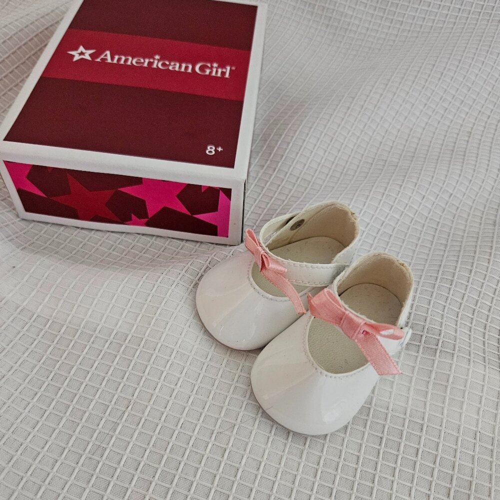 Samantha white party shoes for Birthday outfit American Girl